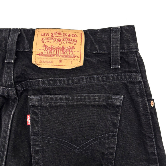 1993 Levi's 550 Black Denim High Rise Relaxed Tapered Jeans 11 29x31" USA Made - Picture 14 of 16